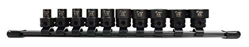 Astro Pneumatic Tool 78310 SAE 3/8" Drive Low Profile Nano Impact Sockets (10 Piece)