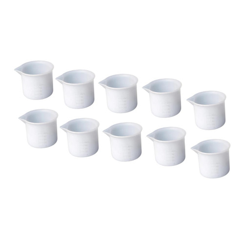 KJHBV 12pcs Silicone Measuring Cup Tool Silicone Molds Resin Epoxy Resin Molds Crafts Mixing Mugs Epoxy Resin Diy Material Mixing Cups Set White With Scale