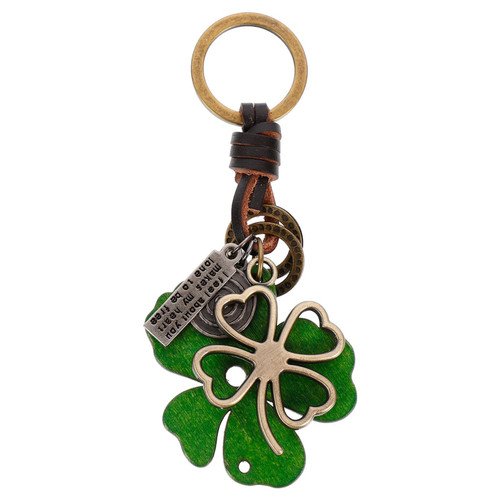 NUOBESTY Clover Keychains Lucky Four Leaf Clover Shamrock Key Ring Fortune Key Rings St. Patricks Day Gifts Key Ring for Irish Party Favor Purse Bag Pendants