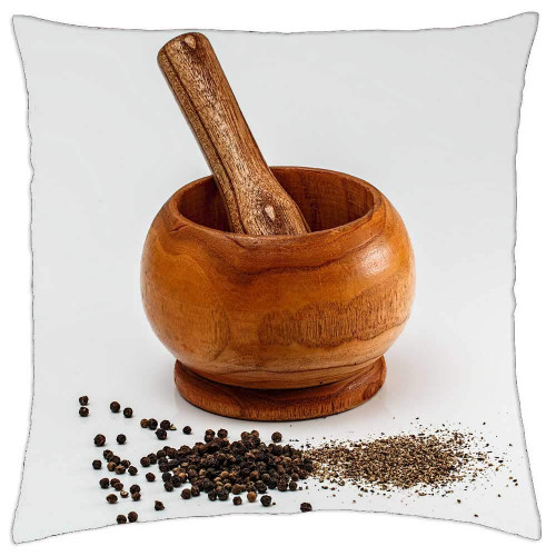 LESGAULEST Throw Pillow Cover (18x18 inch) - Mortar and Pestle Grinding Crushing Mixing Mortar