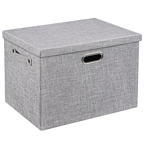 15" Decorative Storage Bins with Lids- Linen Closet Organizers and Storage Boxes for Organizing Fabric Storage Bins for Clothes Storage Boxes for Closet Nursery Bedroom Office Shelves