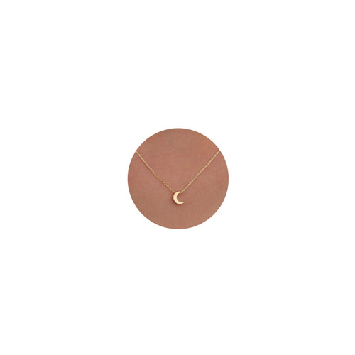 VRIUA Moon Necklace for Women,Dainty Gold Necklace 14k Gold Plated Moon Pendant Necklace Simple Jewelry Everyday for Girls