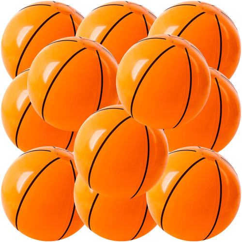 AMOR PRESENT 12PCS Inflatable Toy Basketballs, 12" Inflatable Balls for Kids Beach Basketballs for Summer Swimming Pool Beach Game
