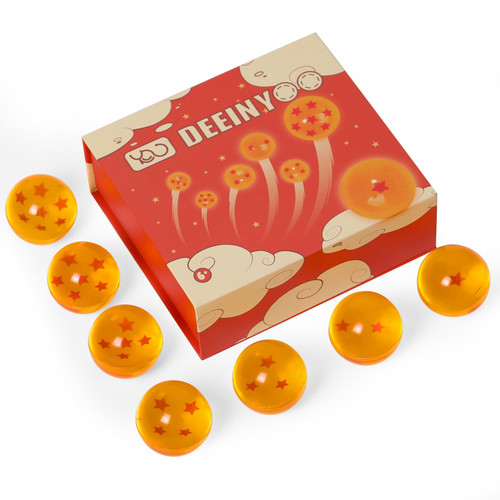 Deeinyoo 7PCS 45mm Large Dragon Bouncy Balls, Dragon 7 Stars Bouncing Balls for Kids DBZ Bounce Balls Party Favors, Bag Filling