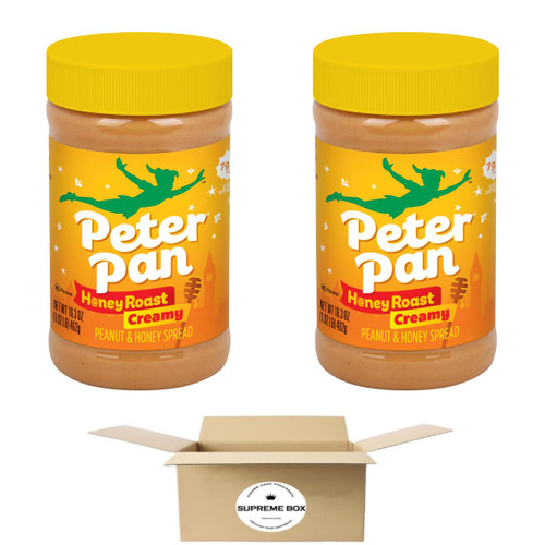 Peter Pan Honey Roast Creamy Peanut and Natural Honey Spread, 16.3-Ounce - Pack of 2 (32.6 oz in total)