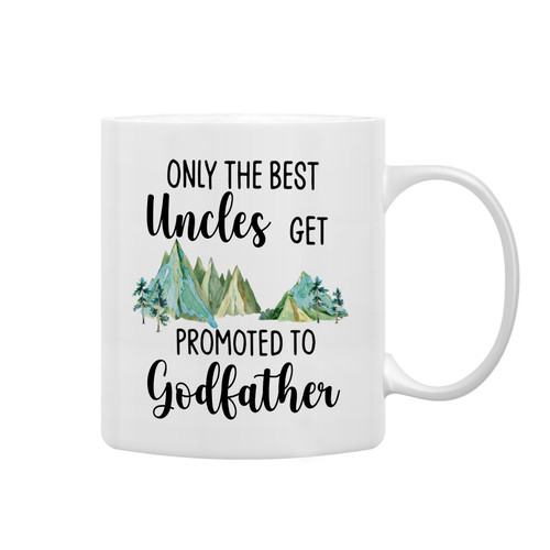 QASHWEY Godfather Gifts Coffee Mugs, Uncle Mug, Godfather Mug, Godfather Proposal Gifts, Godfather Uncle Mug Tea Cup Gifts for Uncle Godfather, Promoted to Godfather Coffee Cups Ceramic 11oz
