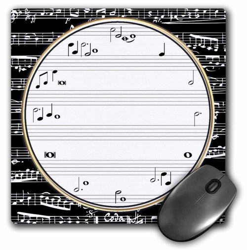 3dRose Music Notes Clock Face - Musical Note Time Musician Notation -... - Mouse Pads (mp-362985-1)