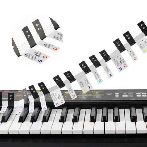 Piano Keyboard Removable Stickers for 88/76/61/54/49/37 Key for Beginners (Colorful) Piano Keyboard Removable Stickers for 88/76/61/54/49/37 Key for Beginners (Colorful)
