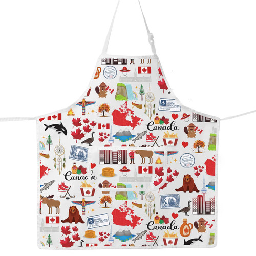 JNIAP Canada Cooking Apron Canadian Kitchen Apron Canada Maple Leaf Apron Canada Themed Gifts (CanadaApron)
