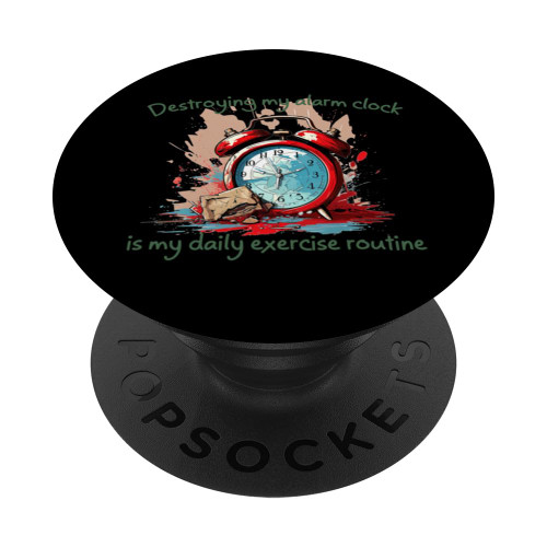 Funny morning Sport with my Alarm Clock for Boys and Girls PopSockets Standard PopGrip