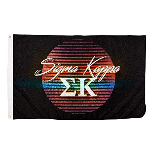 Sigma Kappa 80's Letter Sorority Flag Banner 3 x 5 Sign Decor Sig Kap
