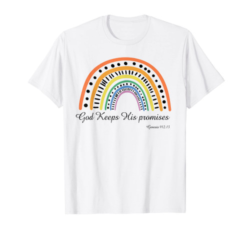 Retro Rainbow God Keeps His Promises Christian Religious T-Shirt