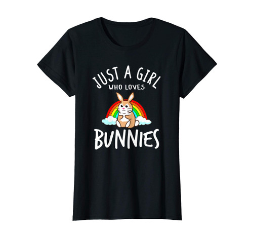 Sweet Rabbit Rainbow - Just A Girl Who Loves Bunnies T-Shirt