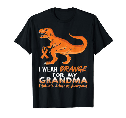 I Wear Orange For My Grandma Dinosaur Multiple Sclerosis T-Shirt