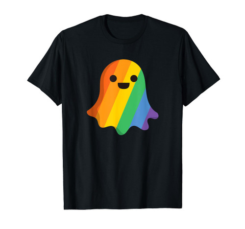 Halloween LGBTQ Flag Gay Pride Rainbow Ghost Ghoul Costume T-Shirt