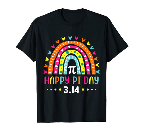 Happy Pi Day Mathematics Symbol Pi 3.14 Cute Rainbow Pi Day T-Shirt