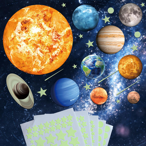 Glow in The Dark Stars Solar System Ceiling Stickers for Bedroom Planets Sticker Decoration Earth Wall Decals with Shooting Star Glow in The Dark Stars Solar System Ceiling Stickers for Bedroom Planets Sticker Decoration Earth Wall Decals with Shooting Star