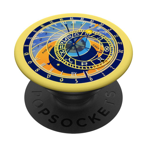 Prague Astronomical Clock Bohemian Souvenir Czech Republic PopSockets Swappable PopGrip