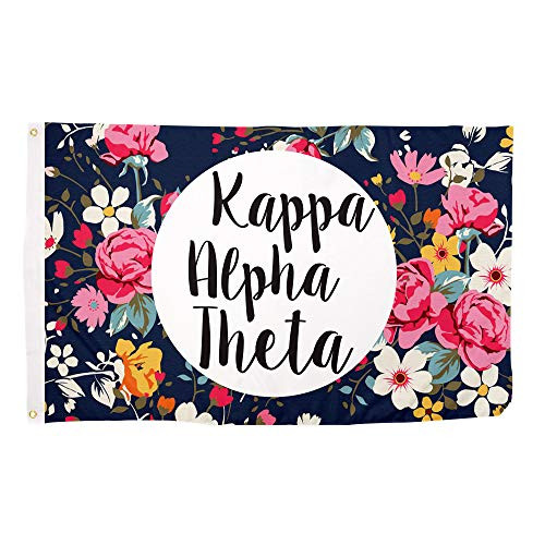 Desert Cactus Kappa Alpha Theta Floral Pattern Letter Sorority Flag Greek Letter Use as a Banner Large 3 x 5 Feet Sign Decor