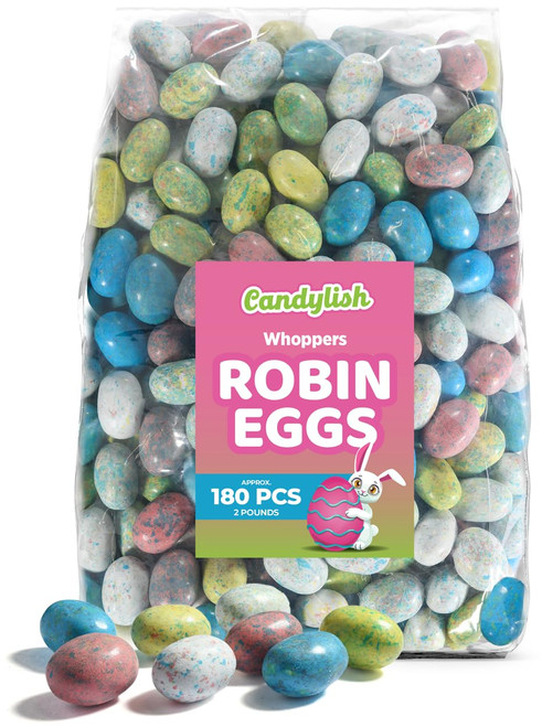 Whoppers Robin Eggs Easter Candy, 2LB - Delightful Milk Chocolate-Covered Malt Balls in Pastel Colors, Ideal for Easter Egg Hunts and Baskets (2 Pound)