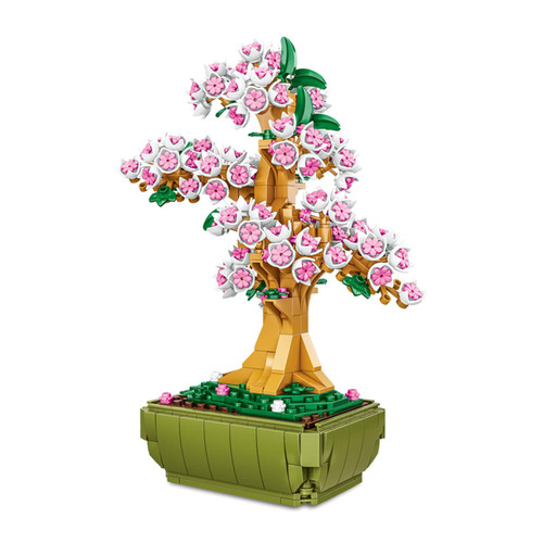 GEVINST Bonsai Tree Building Blocks Sets for Adults, Cherry Blossom Tree Flowers Botanical Collection, Plant Home Decor Artificial Flowers (550Pcs)