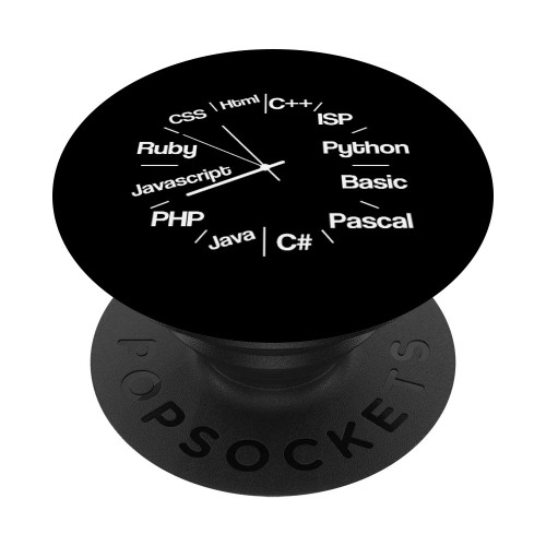 Computer Programmer Clock - Programming & Coding No Sleep PopSockets Swappable PopGrip