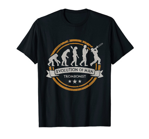 Trombone Evolution of Man Trombonist Funny T-Shirt Gift T-Shirt