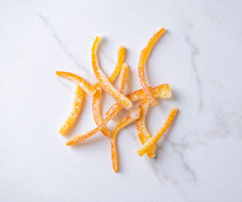 Savory Spice Candied Orange Peel Strips - Sliced Candied Orange Peels for Baking, Snacking & Decorating | Garnish Cocktails or Add to Trail Mix (1/2 Cup Bag: Net 1.8 oz)