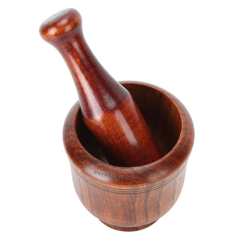 Mortar and Pestle Set,Zizyphus Grinding Bowl, Manual Garlic Masher Jujube Wood Grinding Bowl Household Kitchen Manual Garlic Ginger Spices Grinder Mortar Pestle Set
