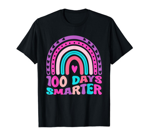 Rainbow 100 Days Smarter Groovy Teacher 100th Day of School T-Shirt Rainbow 100 Days Smarter Groovy Teacher 100th Day of School T-Shirt