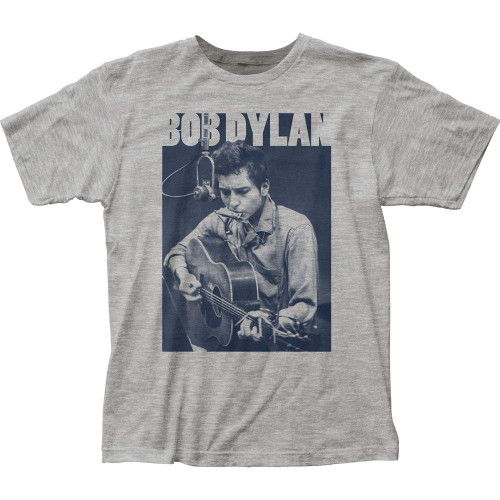 Bob Dylan Harmonica Fitted Jersey tee (Medium) Heather Grey Bob Dylan Harmonica Fitted Jersey tee (Medium) Heather Grey