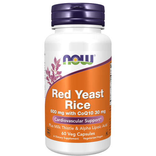 NOW Supplements, Red Yeast Rice with CoQ10, plus Milk Thistle & Alpha Lipoic Acid, 60 Veg Capsules NOW Supplements, Red Yeast Rice with CoQ10, plus Milk Thistle & Alpha Lipoic Acid, 60 Veg Capsules