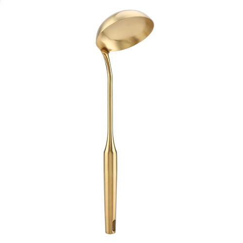 TOPINCN Big Soup Ladle with Stainless Steel Ladle Spoon Kitchen Spatula Turner for Cooking Big Soup Ladle Kitchen Spatula Turner Cooking Tool (Gold)