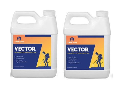 Yield Titan's Vector Blue Concentrated Spray Pattern Indicator 8 Ounces for Herbicide Marking Dye, Fertilizer Marking Dye and Turf Marking Dye (2 Pack)