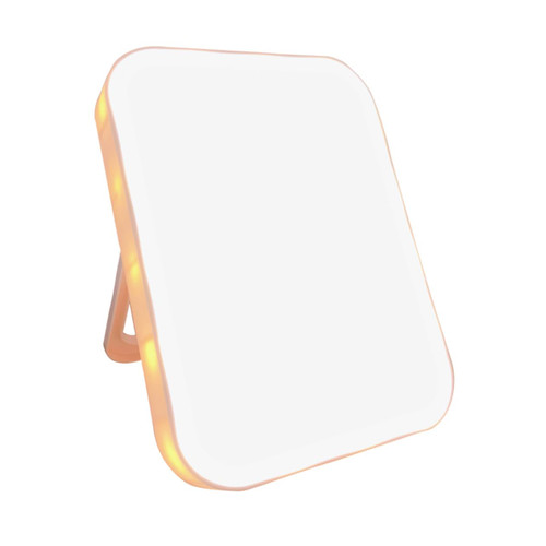 HAKIDZEL 1 Pc Lighted Vanity Mirror Led Vanity Mirrors Dimmable Folding Desk Led Lighted Travel Lighted Makeup Mirror Lighted Cosmetic Mirror One-Way Mirror White Plastic Desktop