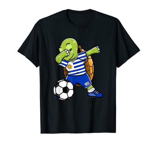 Dabbing Turtle Uruguay Soccer Fans Jersey Uruguayan Football T-Shirt