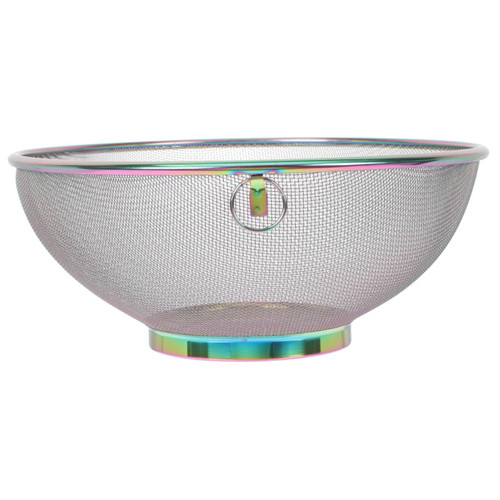 Housoutil Mesh Strainer Rice Washer Strainer Bowl Mini Colander Metal Colander Stainless Steel Rice Colander Strainer Basket Rice Strainer Bowl Rice Rinser Fruit Basket Fruits and Vegetables