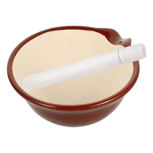 KICHOUSE Grinding Bowl Pestles 1 Set Set Grinding Bowl Wood Tools Wooden Food Crush Bowl Crusher Bowl Pepper Medicine Mortar Ceramic Mortar and Wood Pestle Mortar and Pestle Vanilla