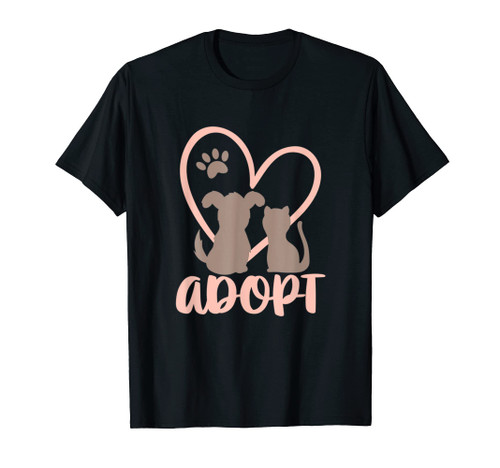 Cute Adopt Rescue Dog Rescue Cat Foster Adoption Month T-Shirt