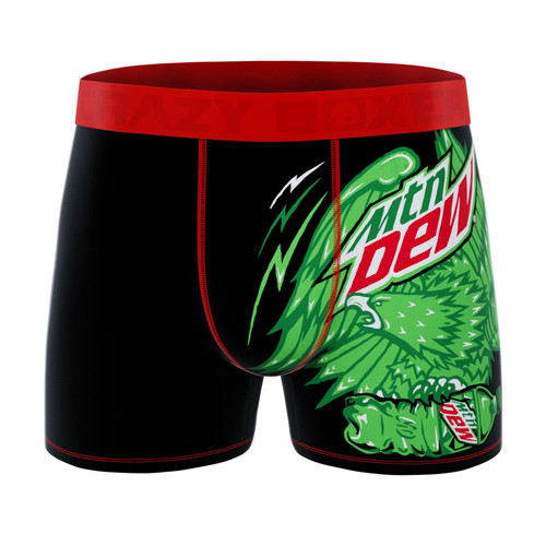 Crazy Boxers Mountain Dew Logo and Eagle Boxer Briefs XXLarge (44-46) Black