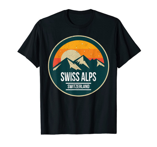 SWISS ALPS (SWITZERLAND) Vintage Mountain Sunset 80s T Shirt SWISS ALPS (SWITZERLAND) Vintage Mountain Sunset 80s T Shirt