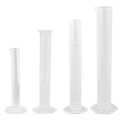 SOLUSTRE 4pcs Plastic Measuring Cylinder Plastic Cylinders with Scale Graduated Flask 100ml Measuring Cylinder Metric Scale Cylinder Glass Measuring Cups Test Tube for Labs Beaker Liquid