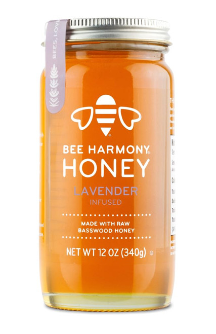 Bee Harmony Lavender Infused Honey, 12 OZ Glass Jar