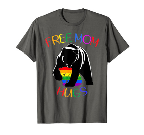Free Mom Hugs LGBT Pride Mama Bear Rainbow Cute T-Shirt