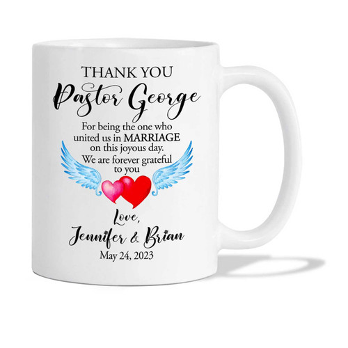 Thank You For Being Wedding Officiant Mug | Gift For Officiant | Personalized Wedding Coffee Mug | Custom Wedding Officiant Mug | Wedding Officiant Gift | White Ceramic Cup 11Oz 15Oz