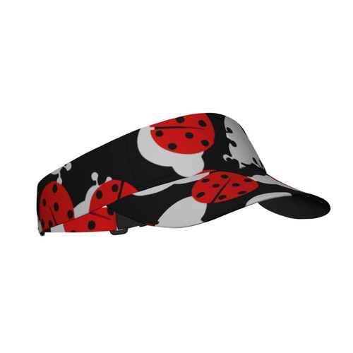 Mens Womens Sun Visors with UV Protection Sports Sun Visor Hats Cotton Sun Protection Cap Hats Compatible with Ladybugs Cartoon Cute for Running