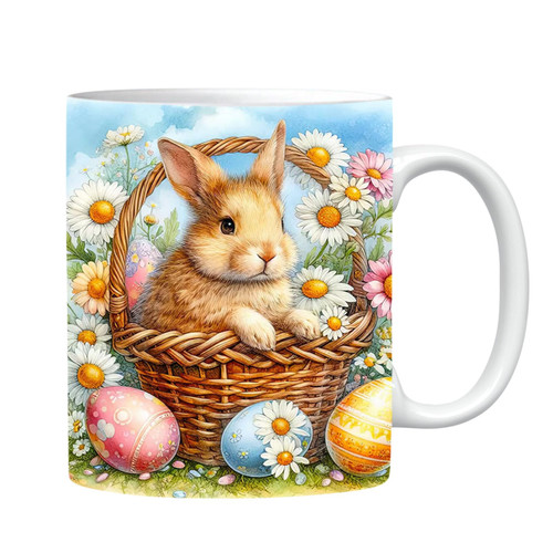 Oalirro Easter Rabbit Coffee Mug Cup, 12Oz Creative Cute Bunny Ceramic Cup Gifts for Easter Animal Lover, Microwavable & Dishwasher-Safe,Bunny Decorative Mug Cup For Home Office Kitchen Decor (A)