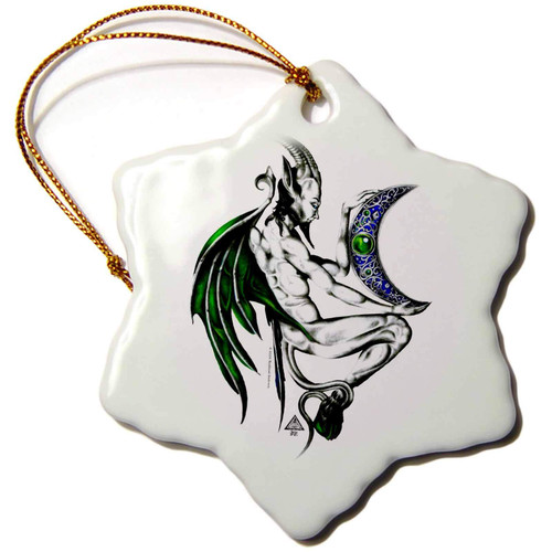 3dRose Manamoon Demon Devil Moon Mystical Fantasy Art - Ornaments (orn-156825-1)