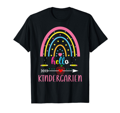 hello Kindergarten Rainbow first day back to School students T-Shirt