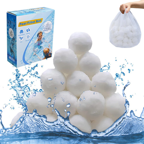 KBJALQ 1.5 Lbs Pool Filter Balls for Sand Filter,Reusable Eco-Friendly Sand Filter Balls Equals 50 lbs Pool Filter Sand (1.5 Lbs)
